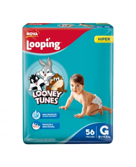 FRALDA LOOPING LOONEY TUNES HIPER C/56 - G