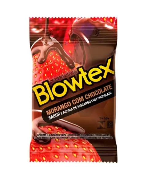 PRESERVATIVO BLOWTEX MORANGO C/CHOC 1C/3