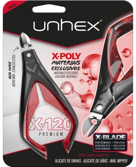 ALICATE UNHAS UNHEX X120 VERMELHO