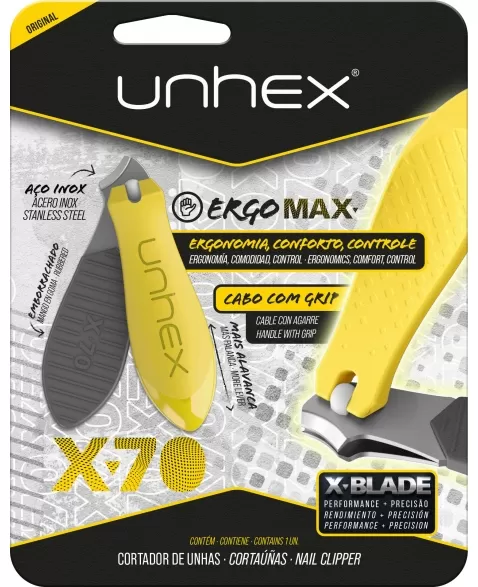 CORTADOR UNHA UNHEX X70 AMARELO