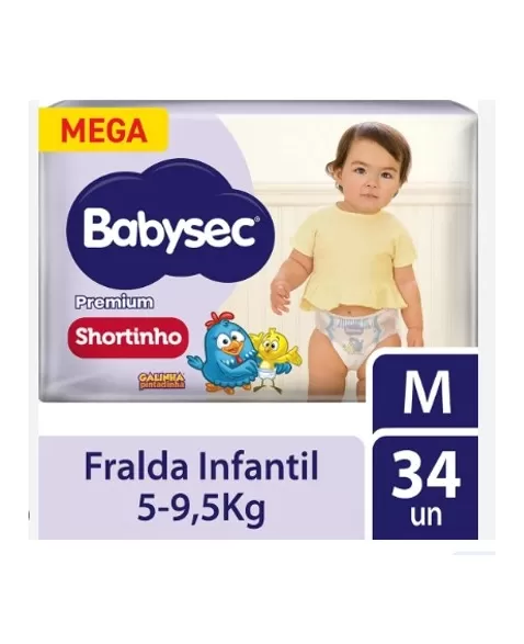 FRALDA BABYSEC SHORTINHO MEGA M C/34