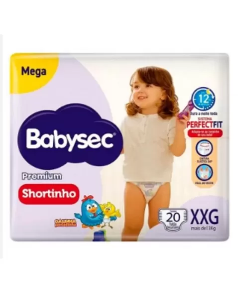 FRALDA BABYSEC SHORTINHO MEGA XXG C/20